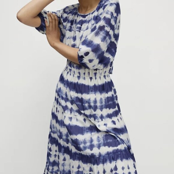 Mango Tie-Dye Print Open Back Dress | Size M - Picture 3 of 9